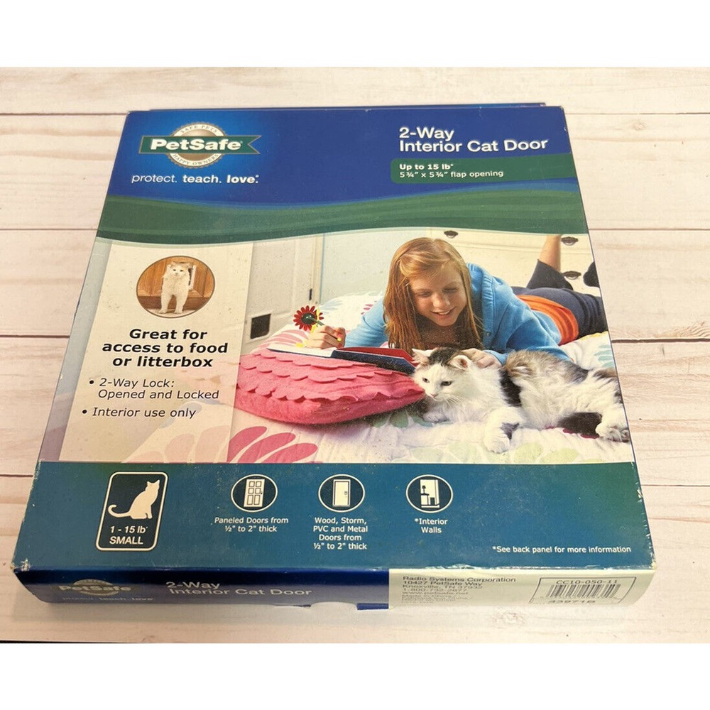 PetSafe 2 Way Interior Cat Door Small 1-15 Lbs. CD10-050-11 - NEW Feline Entry